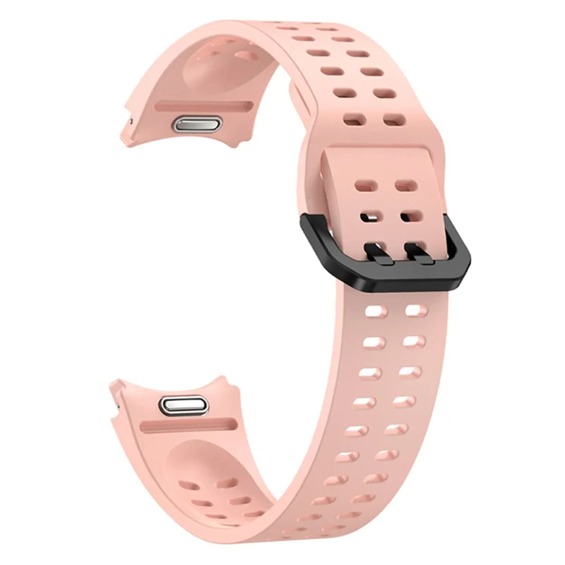 Für Samsung Galaxy Watch7 / Watch6 / Watch 5 44mm 40mm Silikon-Uhrenarmband mit Doppelloch-Knopfband - Pink