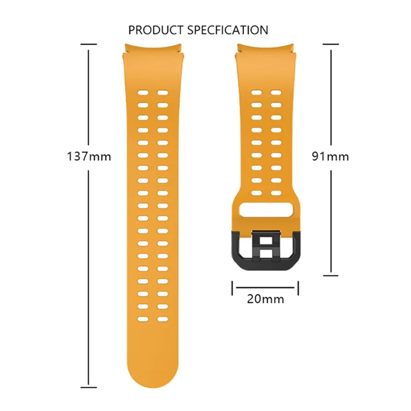 Für Samsung Galaxy Watch7 / Watch6 / Watch 5 44mm 40mm Silikon-Uhrenarmband mit Doppelloch-Knopfband - Pink