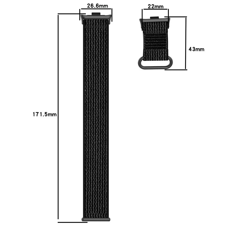 Bracelet en nylon pour Xiaomi Smart Band 9 Pro / 8 Pro / Redmi Watch 4 Bracelet de montre à boucle sport réglable - Noir
