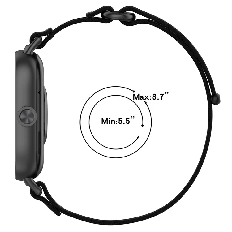Bracelet en nylon pour Xiaomi Smart Band 9 Pro / 8 Pro / Redmi Watch 4 Bracelet de montre à boucle sport réglable - Noir