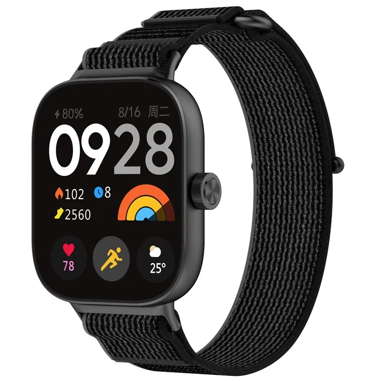 Bracelet en nylon pour Xiaomi Smart Band 9 Pro / 8 Pro / Redmi Watch 4 Bracelet de montre à boucle sport réglable - Noir