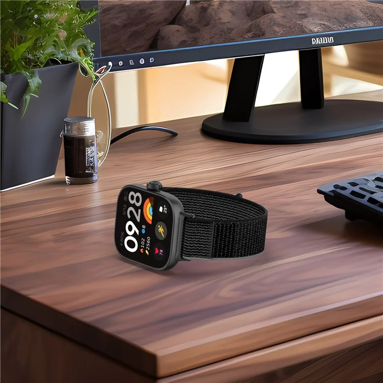 Bracelet en nylon pour Xiaomi Smart Band 9 Pro / 8 Pro / Redmi Watch 4 Bracelet de montre à boucle sport réglable - Noir