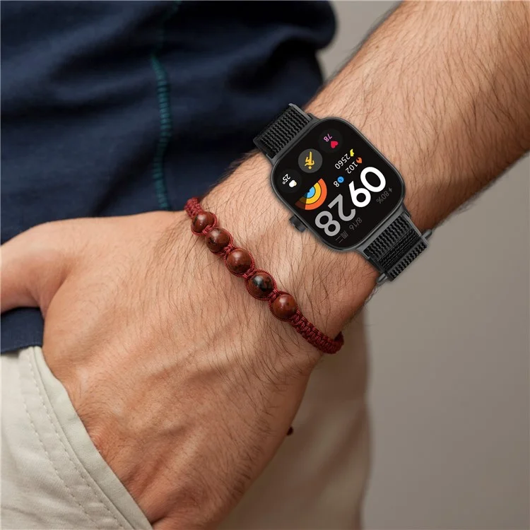 Bracelet en nylon pour Xiaomi Smart Band 9 Pro / 8 Pro / Redmi Watch 4 Bracelet de montre à boucle sport réglable - Noir