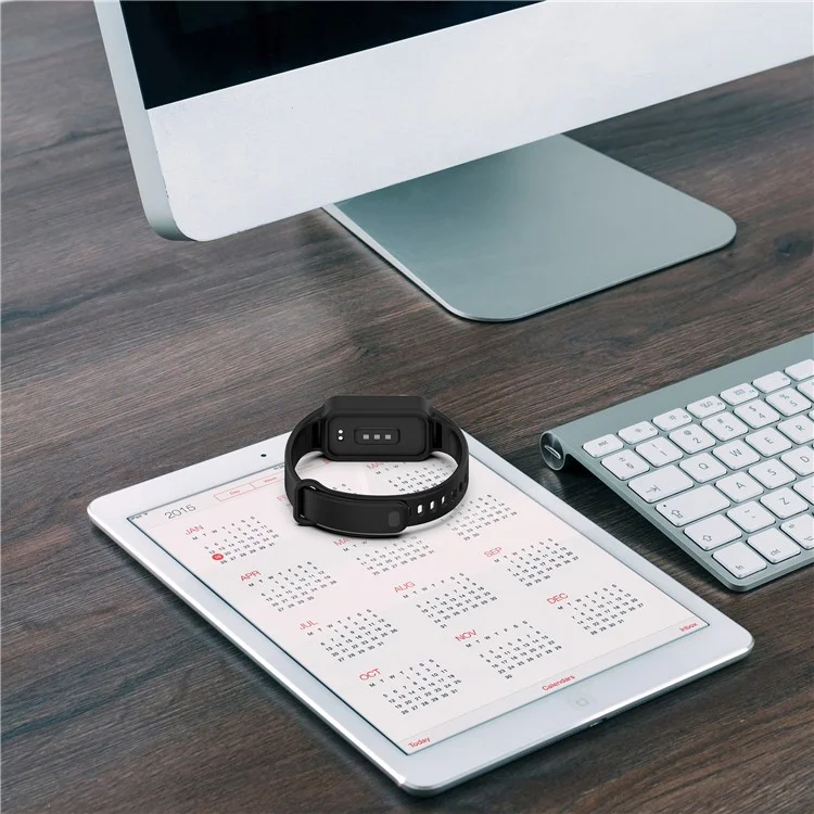 For Xiaomi Smart Band 9 Active / Redmi Band 3 Watch Band Soft Silicone Strap with Watch Case - Black