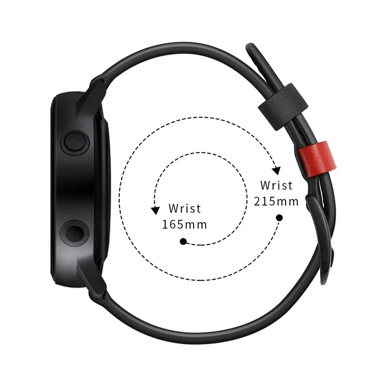 Comprar en volumen Correa de reloj de 20 mm para Samsung Galaxy Watch7 / 6 / 5 / 4 / Huami Amazfit Bip 3 Cuero de vaca genuino Línea de puntada - Negro
