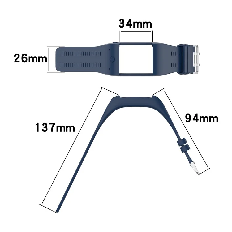 Soft Silicone Smart Watch Strap Replacement Watch Band for POLAR M600 - Dark Blue