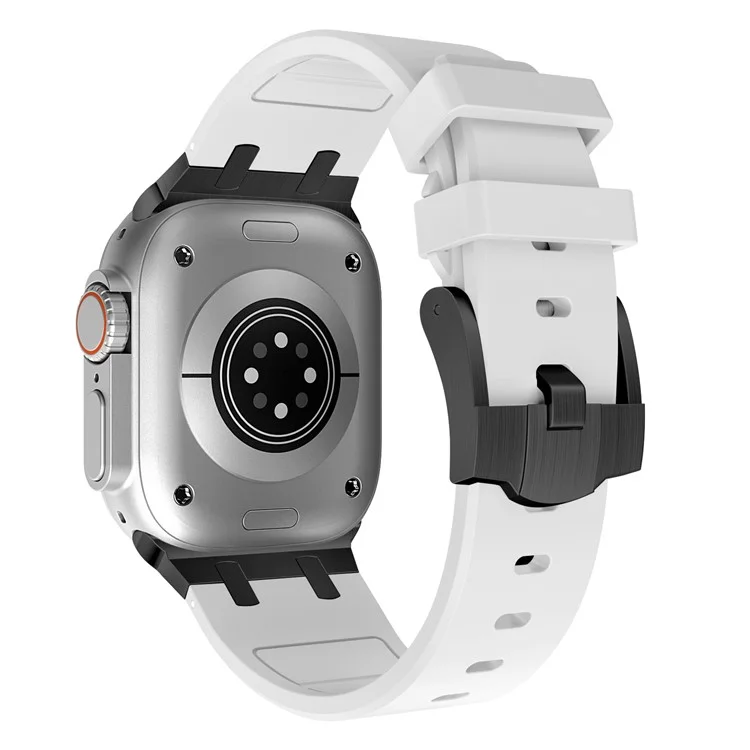 Pulsera para Apple Watch Series 10 Ultra 9 8 7 SE 6 5 4 3 2 1 de 46mm, 49mm, 45mm, 44mm, 42mm, de silicona líquida - Negro+Blanco (compra por mayor)