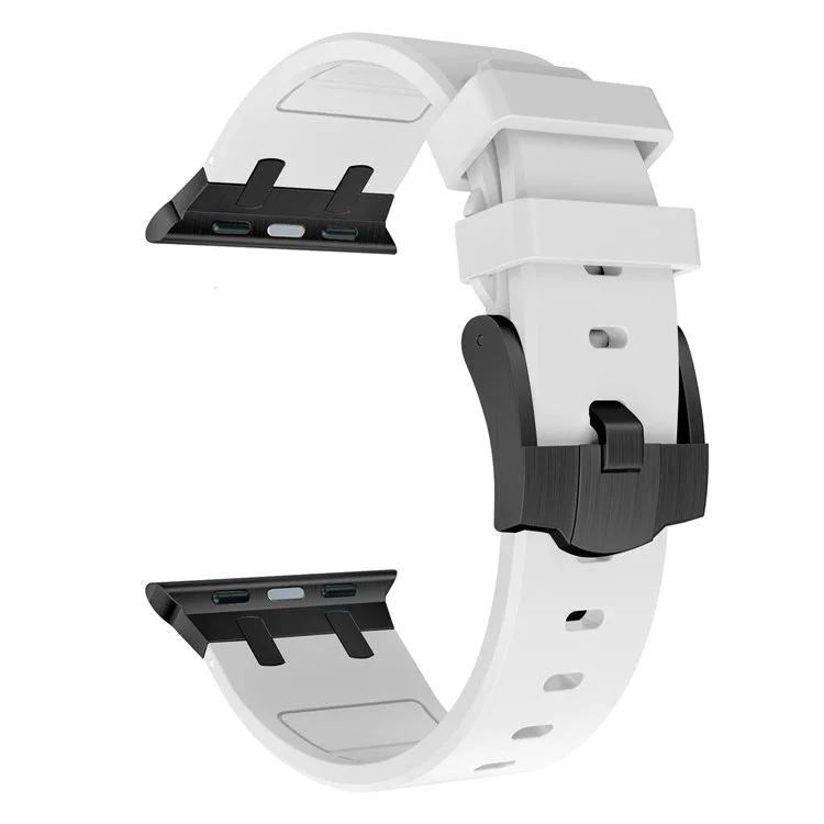 Pulsera para Apple Watch Series 10 Ultra 9 8 7 SE 6 5 4 3 2 1 de 46mm, 49mm, 45mm, 44mm, 42mm, de silicona líquida - Negro+Blanco (compra por mayor)