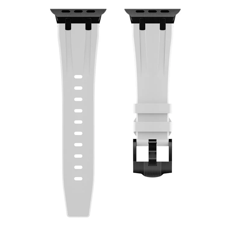 Pulsera para Apple Watch Series 10 Ultra 9 8 7 SE 6 5 4 3 2 1 de 46mm, 49mm, 45mm, 44mm, 42mm, de silicona líquida - Negro+Blanco (compra por mayor)