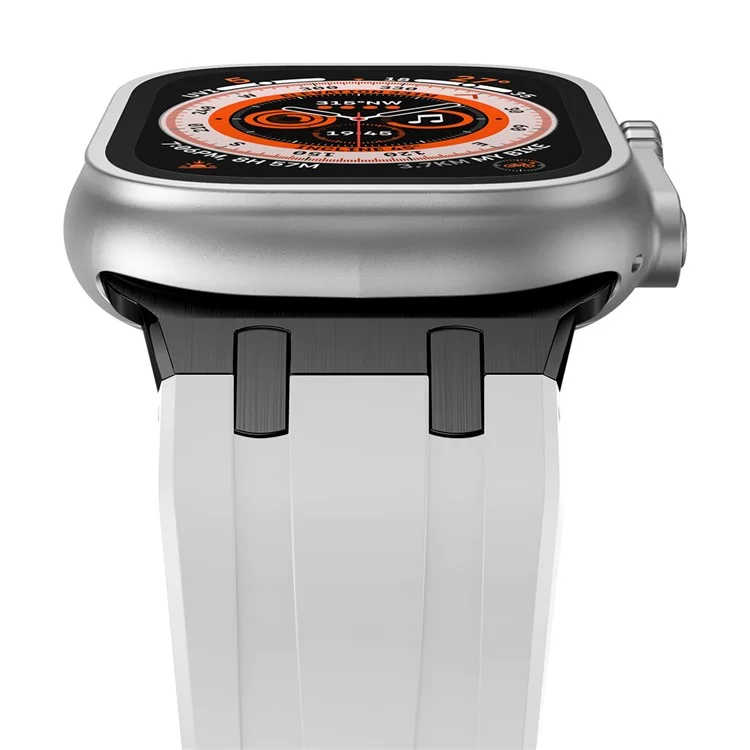 Pulsera para Apple Watch Series 10 Ultra 9 8 7 SE 6 5 4 3 2 1 de 46mm, 49mm, 45mm, 44mm, 42mm, de silicona líquida - Negro+Blanco (compra por mayor)