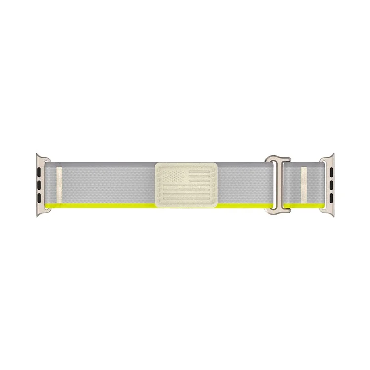 Achat en vrac de bracelet de remplacement pour Apple Watch Series 10 Ultra 9 8 7 SE 6 5 4 3 2 1 46mm 49mm 45mm 44mm 42mm - Boucle solo tressée en nylon - Jaune+Blanc