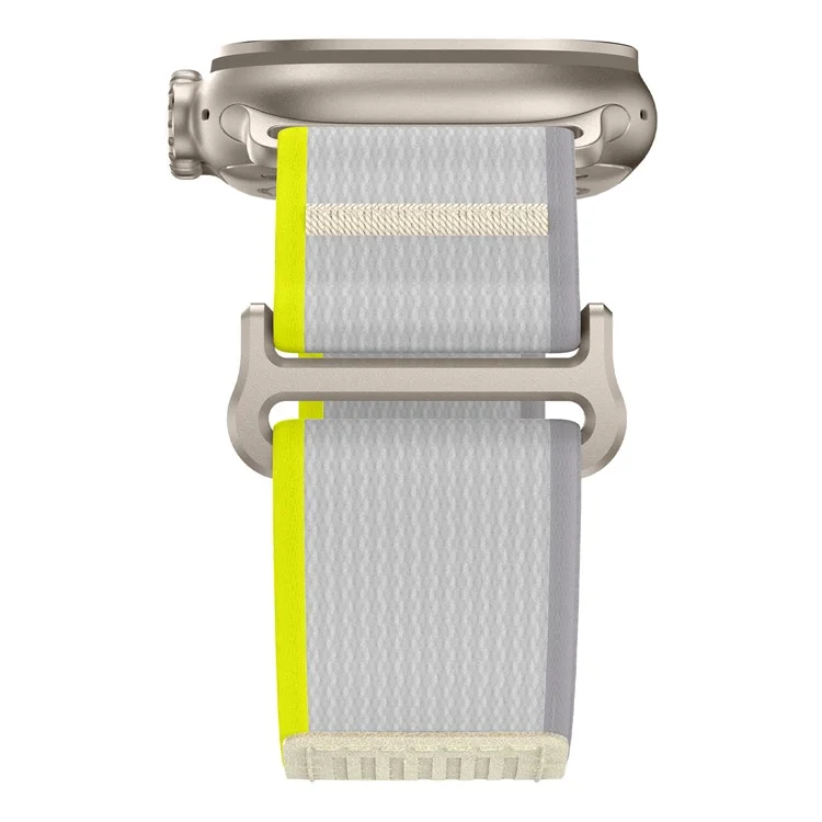 Achat en vrac de bracelet de remplacement pour Apple Watch Series 10 Ultra 9 8 7 SE 6 5 4 3 2 1 46mm 49mm 45mm 44mm 42mm - Boucle solo tressée en nylon - Jaune+Blanc