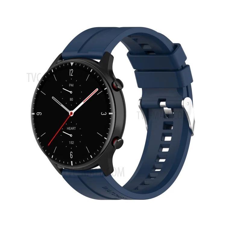 22mm Silicone Watchband Replacement Watch Strap for Huami Amazfit GTR 2e/GTR 2/Huawei Watch GT Runner/Watch GT 3 46mm 42mm/Watch 3/Watch 3 Pro - Dark Blue