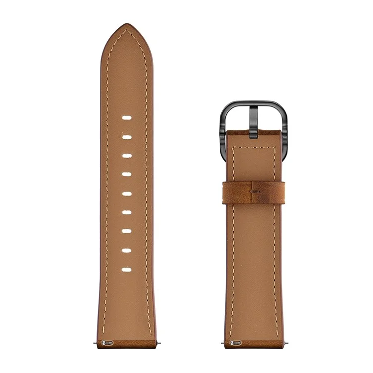 Bulk Purchasing 22mm Genuine Leather Watch Band For Huawei Watch GT 5 Pro  /  GT5 46mm  /  Samsung Galaxy Watch3 45mm DS Style Strap - Coffee