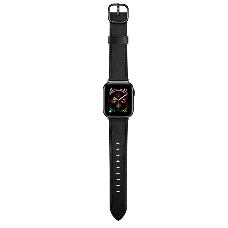 Compra por volumen Correa de reloj de cuero genuino estilo DS para Apple Watch Series 10 9 8 7 SE 6 5 4 3 2 1 42mm 41mm 40mm 38mm - Negro
