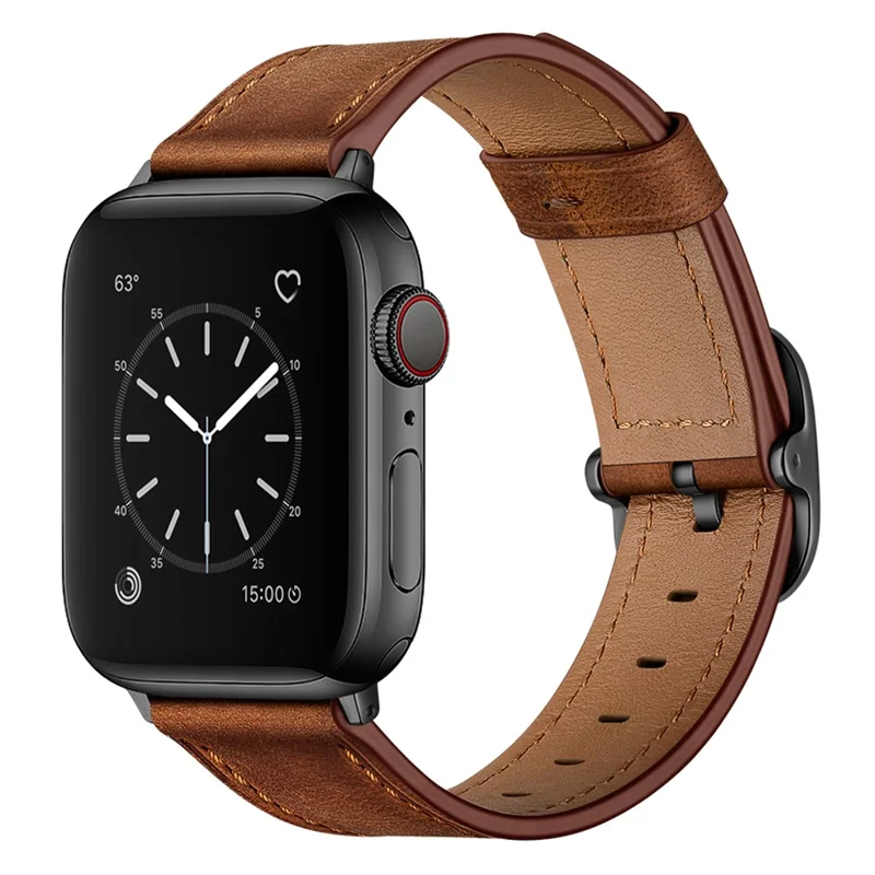 Bulk Purchasing DS Style Genuine Leather Watch Band For Apple Watch Series 10 9 8 7 SE 6 5 4 3 2 1 42mm 41mm 40mm 38mm - Coffee