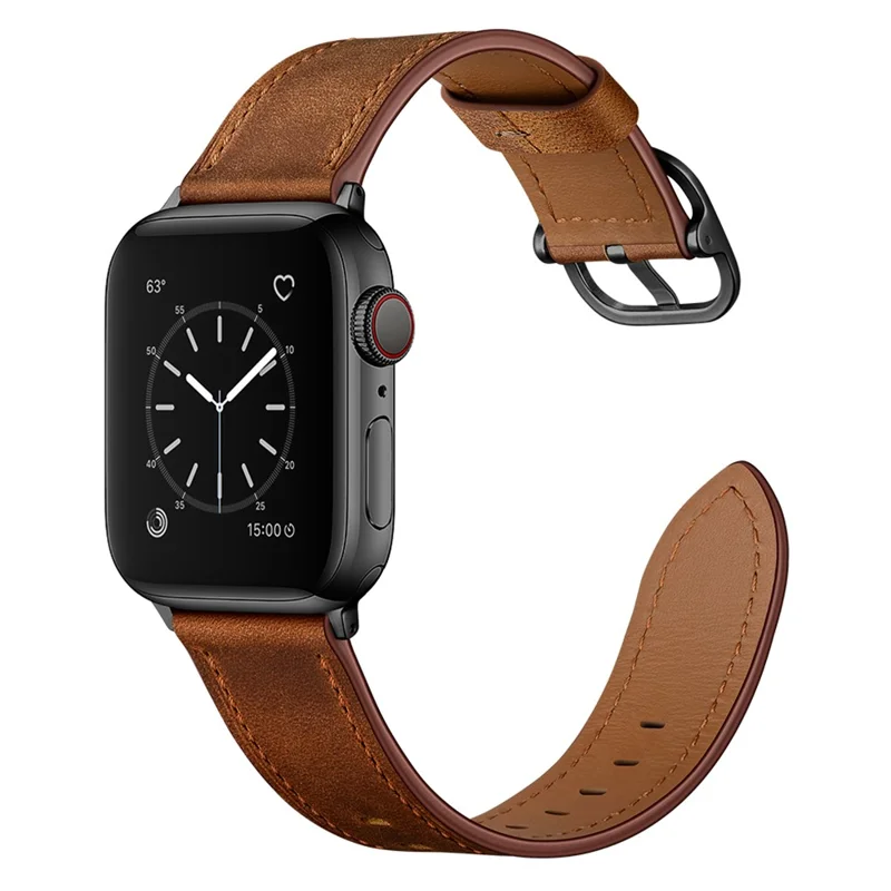 Bulk Purchasing DS Style Genuine Leather Watch Band For Apple Watch Series 10 9 8 7 SE 6 5 4 3 2 1 42mm 41mm 40mm 38mm - Coffee
