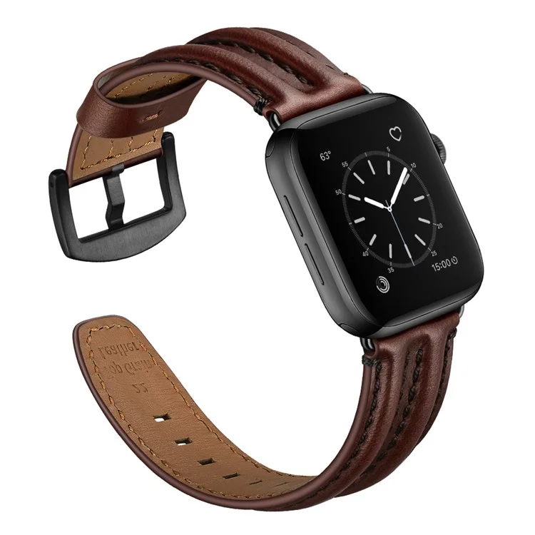Bulk Purchasing Rugged Genuine Leather Watch Band For Apple Watch Series 10 Ultra 9 8 7 SE 6 5 4 3 2 1 46mm 49mm 45mm 44mm 42mm - Dark Brown