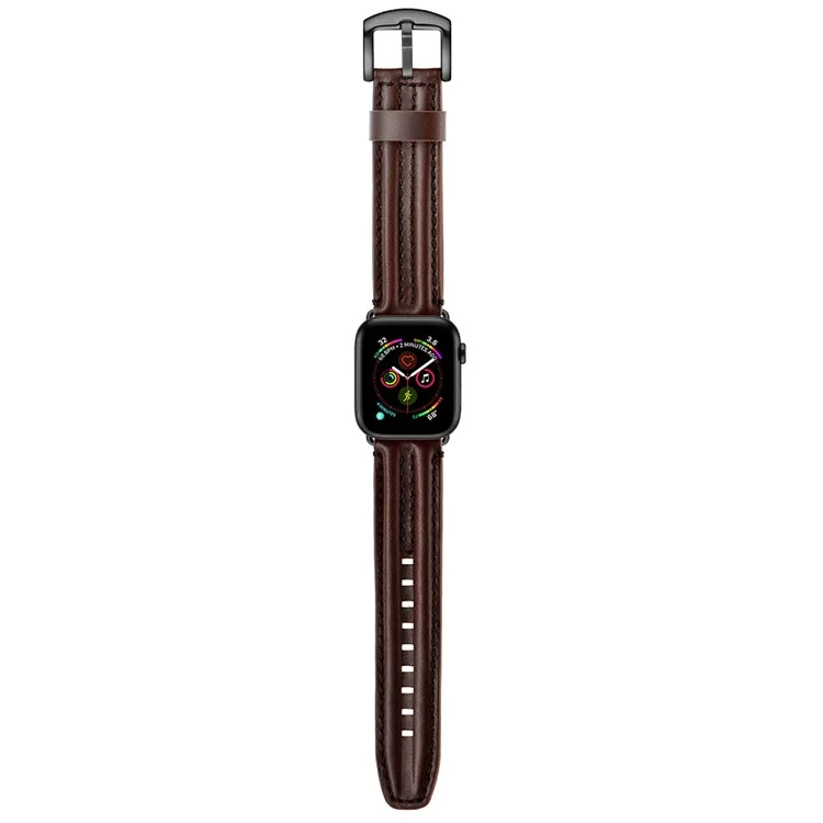 Bulk Purchasing Rugged Genuine Leather Watch Band For Apple Watch Series 10 Ultra 9 8 7 SE 6 5 4 3 2 1 46mm 49mm 45mm 44mm 42mm - Dark Brown