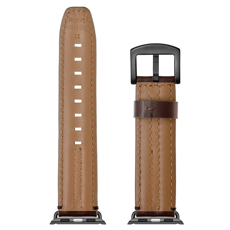 Bulk Purchasing Rugged Genuine Leather Watch Band For Apple Watch Series 10 Ultra 9 8 7 SE 6 5 4 3 2 1 46mm 49mm 45mm 44mm 42mm - Dark Brown