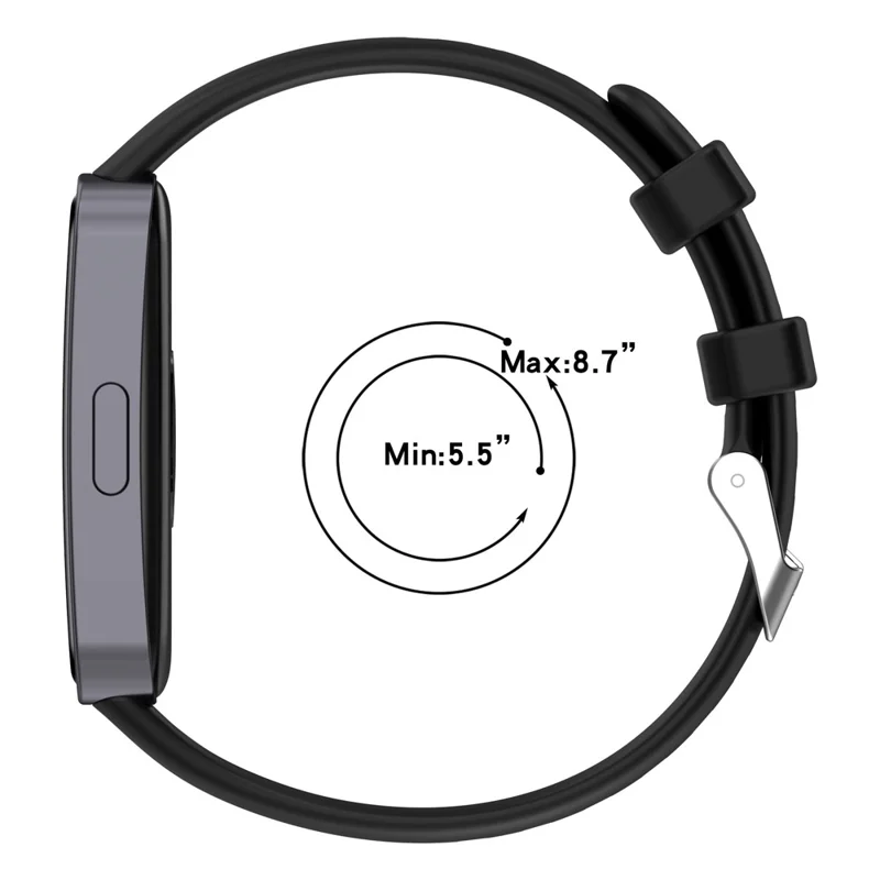 Silicone Watchband For Huawei Band 9  /  8 Replacement Strap with Steel Silver Buckle - Ink Blue