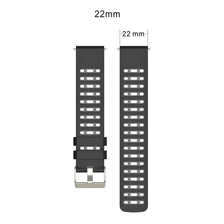 22mm Silicone Band for Keep Watch Pilot 1 / Xiaomi Watch S4 / Huawei Watch GT 5 Pro 46mm Dual Color Watch Strap - Black+Red