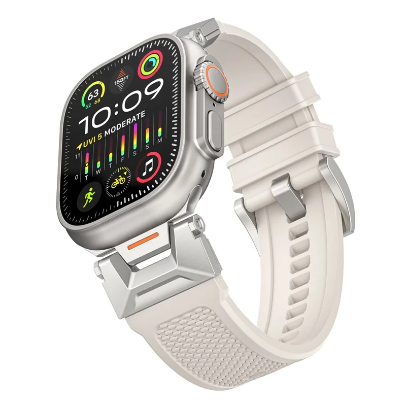 LEMONDA Watch Strap For Apple Watch Series 10 Ultra 9 8 7 SE 6 5 4 3 2 1 46mm 49mm 45mm 44mm 42mm Soft Rubber Sport Band - Starlight