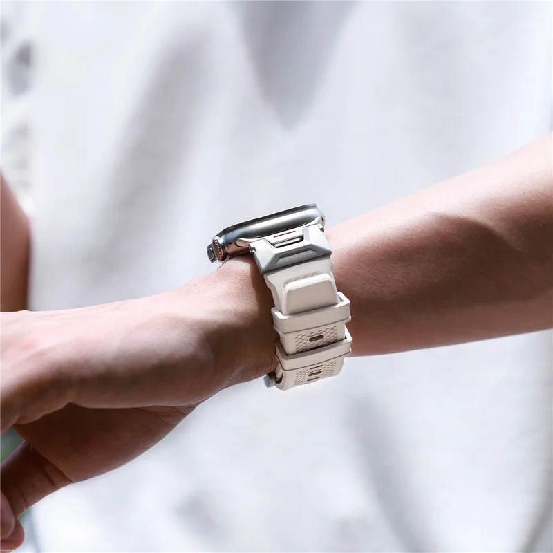 LEMONDA Watch Strap For Apple Watch Series 10 Ultra 9 8 7 SE 6 5 4 3 2 1 46mm 49mm 45mm 44mm 42mm Soft Rubber Sport Band - Starlight