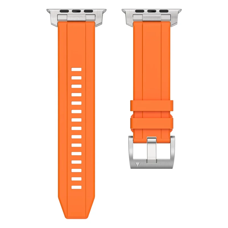 Pulseiras de relógio LEMONDA para Apple Watch Series 10 Ultra 9 8 7 SE 6 5 4 3 2 1 46mm 49mm 45mm 44mm 42mm - Conector de laranja+prata