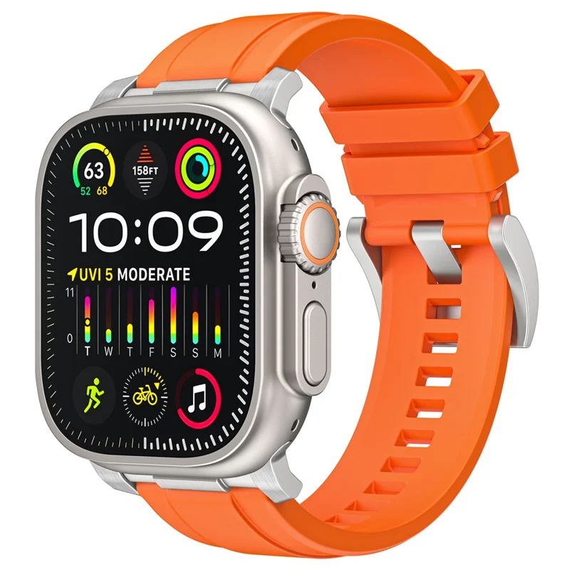 Pulseiras de relógio LEMONDA para Apple Watch Series 10 Ultra 9 8 7 SE 6 5 4 3 2 1 46mm 49mm 45mm 44mm 42mm - Conector de laranja+prata