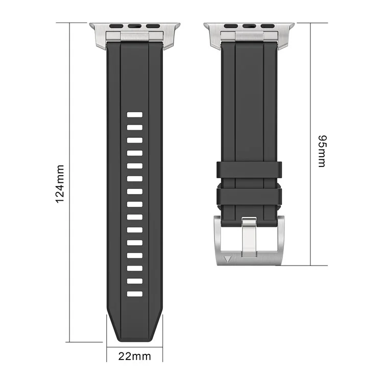 LEMONDA Watch Bands For Apple Watch Series 10 Ultra 9 8 7 SE 6 5 4 3 2 1 46mm 49mm 45mm 44mm 42mm Silicone Strap - Orange+Black Connector