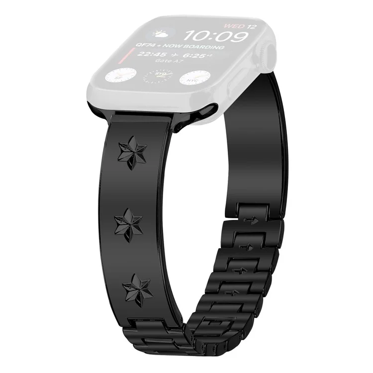 Замена ремешка для Apple Watch Series 10 9 8 7 SE 6 5 4 3 2 1 42 мм 41 мм 40 мм 38 мм Металлический ремешок для часов - Черный