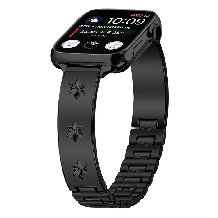 Замена ремешка для Apple Watch Series 10 9 8 7 SE 6 5 4 3 2 1 42 мм 41 мм 40 мм 38 мм Металлический ремешок для часов - Черный