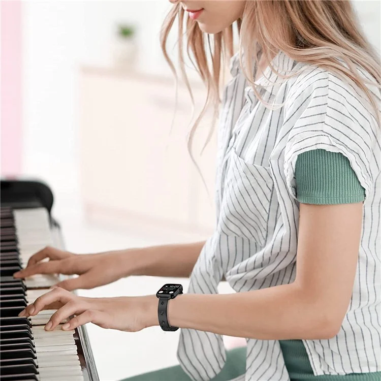 Замена ремешка для Apple Watch Series 10 9 8 7 SE 6 5 4 3 2 1 42 мм 41 мм 40 мм 38 мм Металлический ремешок для часов - Черный