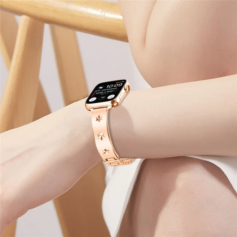 Bracelet de rechange pour Apple Watch Séries 10 9 8 7 SE 6 5 4 3 2 1 42mm 41mm 40mm 38mm - Or rose