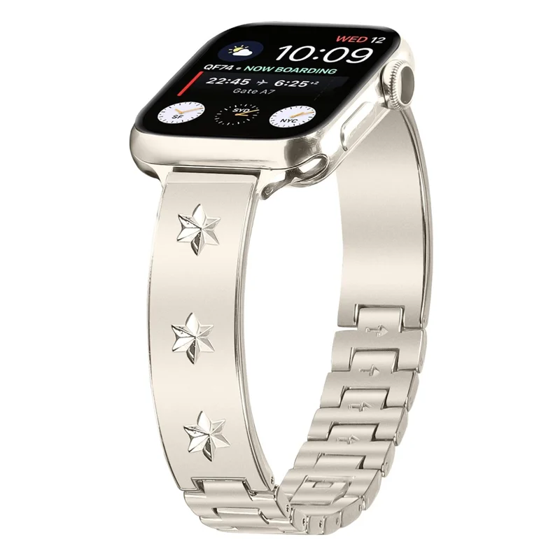 Replacement Strap for Apple Watch Series 10 9 8 7 SE 6 5 4 3 2 1 42mm 41mm 40mm 38mm Metal Watch Band - Starlight