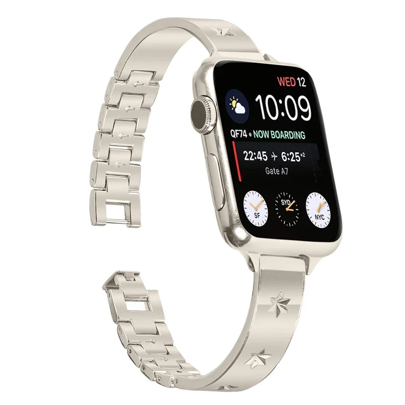 Replacement Strap for Apple Watch Series 10 9 8 7 SE 6 5 4 3 2 1 42mm 41mm 40mm 38mm Metal Watch Band - Starlight
