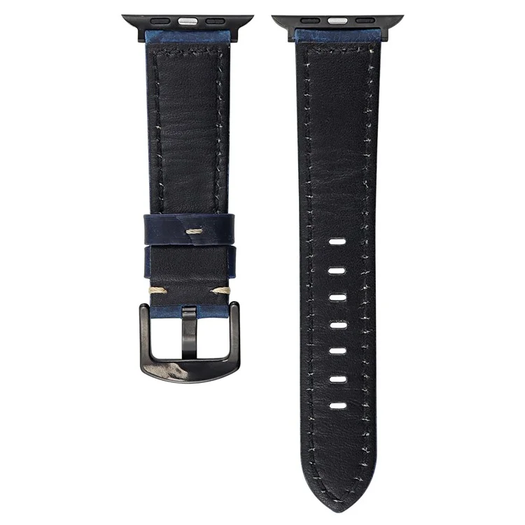 Bracelet de montre pour Apple Watch Series 10 Ultra 9 8 7 SE 6 5 4 3 2 1 46 mm 49 mm 45 mm 44 mm 42 mm - Bracelet en cuir de vache véritable - Brun