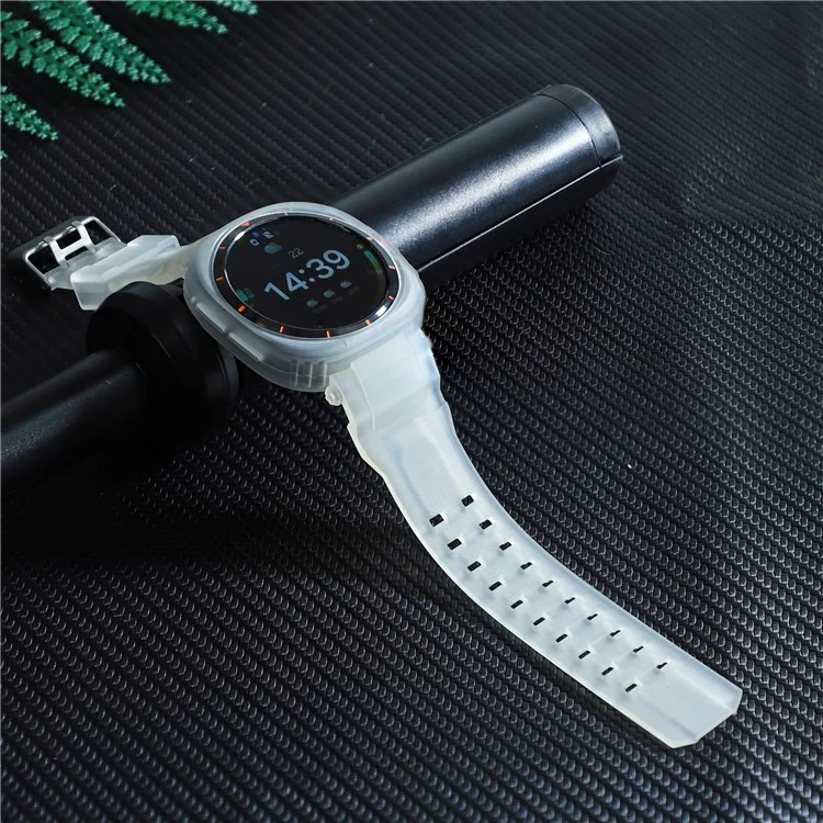 Correa de reloj para Samsung Galaxy Watch Ultra 47 mm, banda de reloj integrada de TPU+PC transpirable con carcasa - Transparente