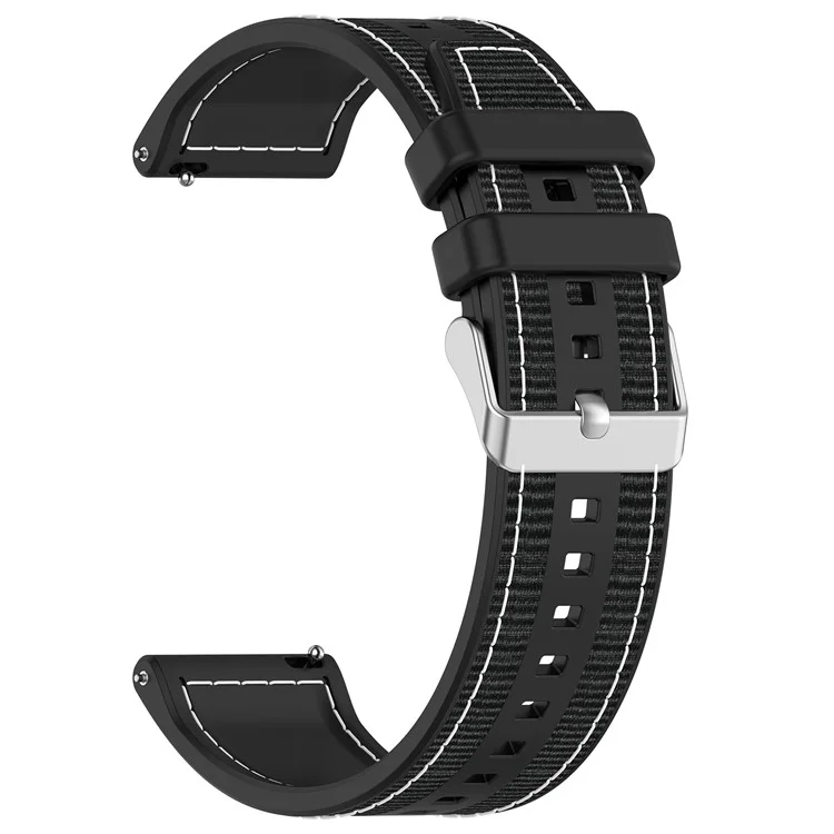 KALEBOL 22-миллиметровый силиконовый + нейлоновый ремешок для часов для Samsung Galaxy Watch3 45 мм / Huawei Watch GT 4 46 мм - Черный