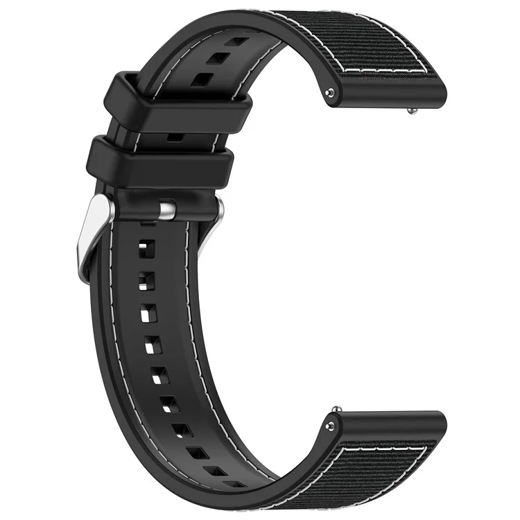 KALEBOL 22-миллиметровый силиконовый + нейлоновый ремешок для часов для Samsung Galaxy Watch3 45 мм / Huawei Watch GT 4 46 мм - Черный