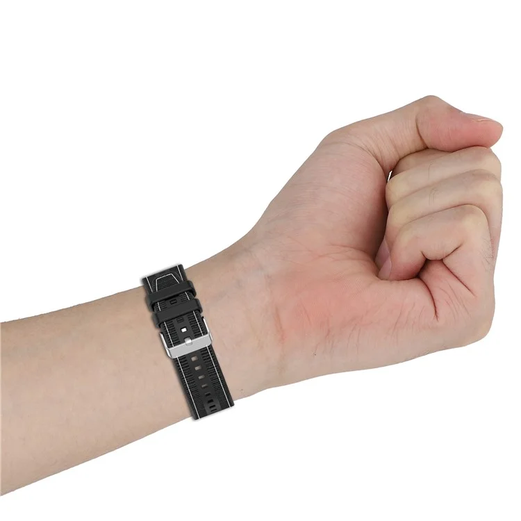 KALEBOL 22-миллиметровый силиконовый + нейлоновый ремешок для часов для Samsung Galaxy Watch3 45 мм / Huawei Watch GT 4 46 мм - Черный