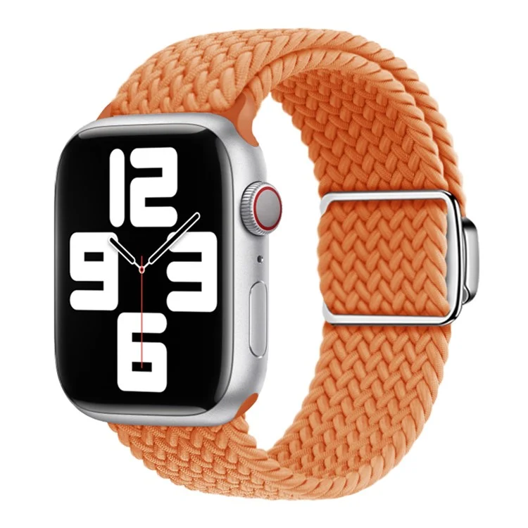 KALEBOL Magnetic Watch Strap for Apple Watch Series 10 9 8 7 SE 6 5 4 3 2 1 42mm 41mm 40mm 38mm Nylon Braided Wrist Band - Orange