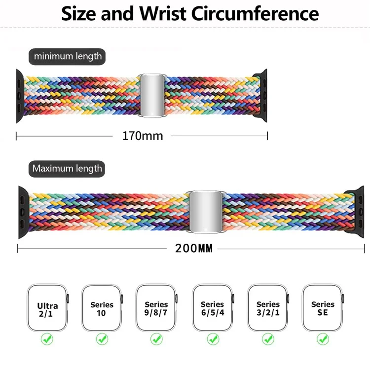 KALEBOL Magnetic Watch Strap for Apple Watch Series 10 9 8 7 SE 6 5 4 3 2 1 42mm 41mm 40mm 38mm Nylon Braided Wrist Band - Orange