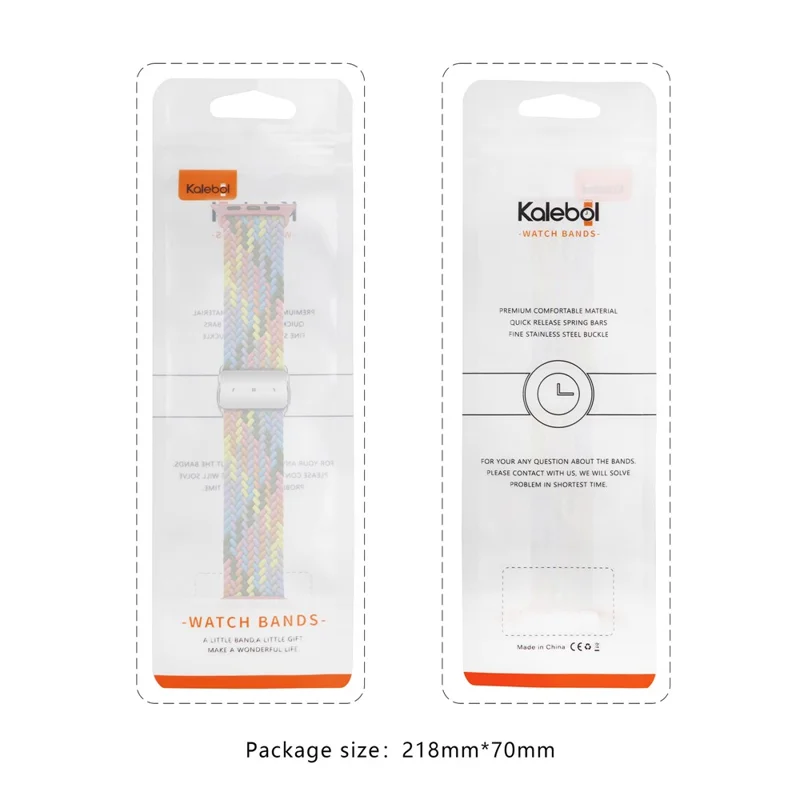 KALEBOL Magnetic Watch Strap for Apple Watch Series 10 9 8 7 SE 6 5 4 3 2 1 42mm 41mm 40mm 38mm Nylon Braided Wrist Band - Orange