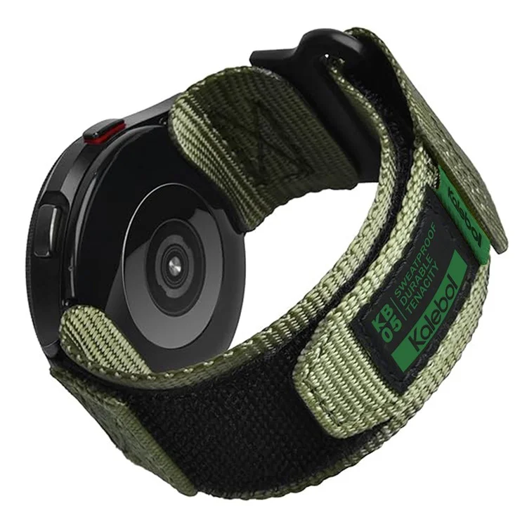KALEBOL 22mm Nylon Watch Strap for Samsung Galaxy Watch3 45mm / Huawei Watch GT 5 46mm / GT 5 Pro 46mm Wrist Band with Magic Tape - Army Green