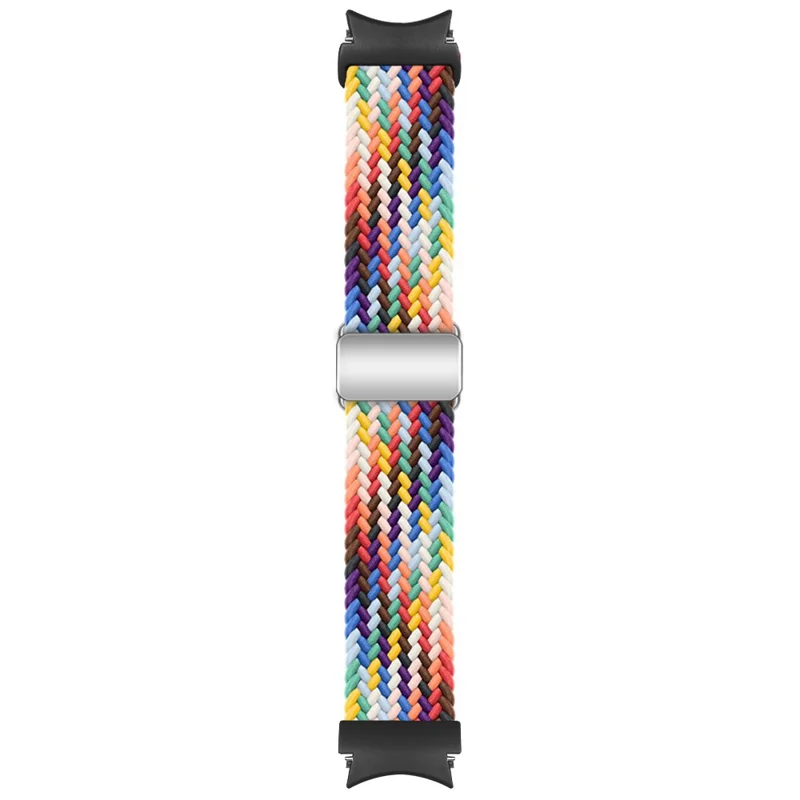 KALEBOL Magnetic Watch Strap for Samsung Galaxy Watch FE 40mm / Watch7 / 6 / 6 Classic / 5 / 5 Active / 5 Pro / 4 / 4 Classic / 4 Active Braided Band - Official Rainbow