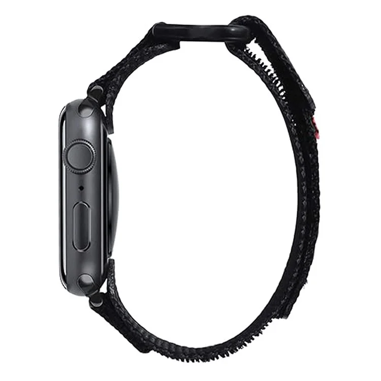Bracelet de montre KALEBOL pour Apple Watch Series 10 Ultra 9 8 7 SE 6 5 4 3 2 1 46mm 49mm 45mm 44mm 42mm avec bande velcro - Noir