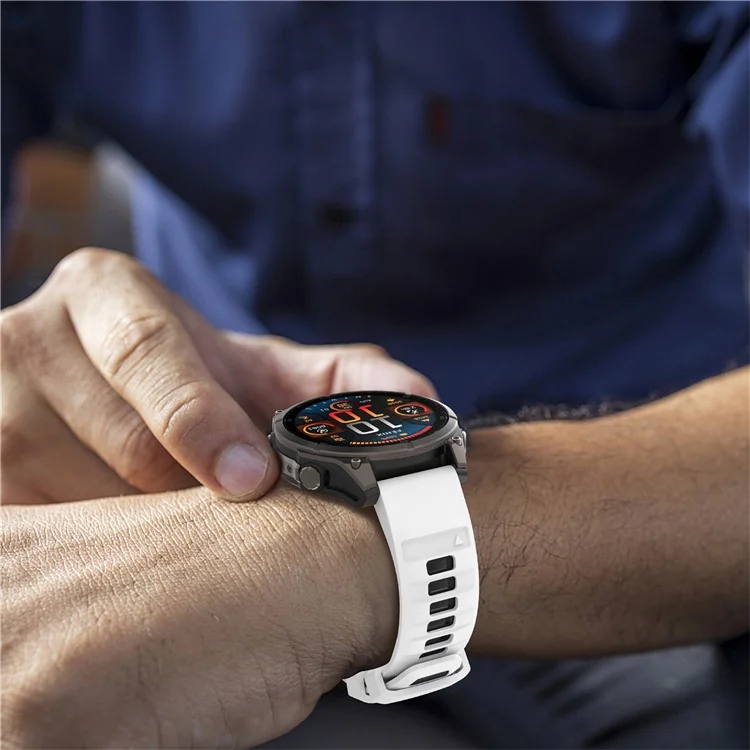 KALEBOL QuickFit 22 мм ремешок для часов для Garmin Fenix 7 Pro / 7 / 6 Pro, двухцветный силиконовый браслет - Белый+Черный