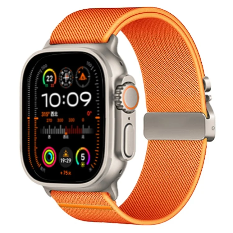 KALEBOL Nylon Watch Strap for Apple Watch Series 10 Ultra 9 8 7 SE 6 5 4 3 2 1 46mm 49mm 45mm 44mm 42mm Band with Parachute Buckle - Orange